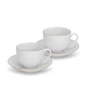 Fissman 2 porcelianiniu puodelių ir lėkštučių rinkinys Floree 3668, 270ml