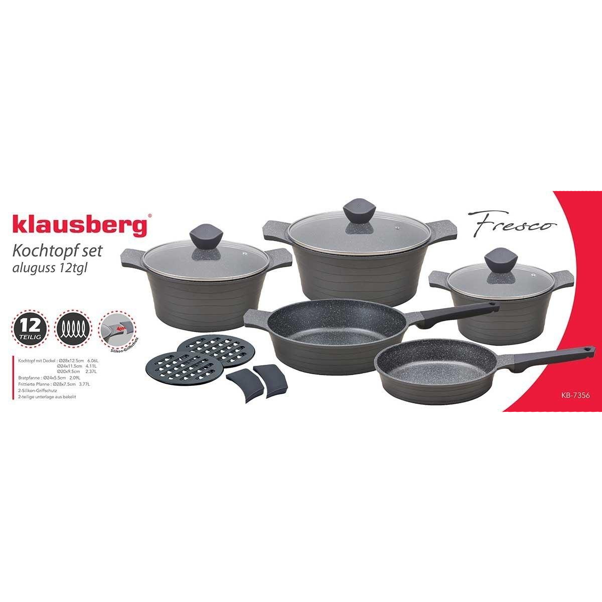 Klausberg 12 dalių puodų rinkinys KB-7356 - Image 3