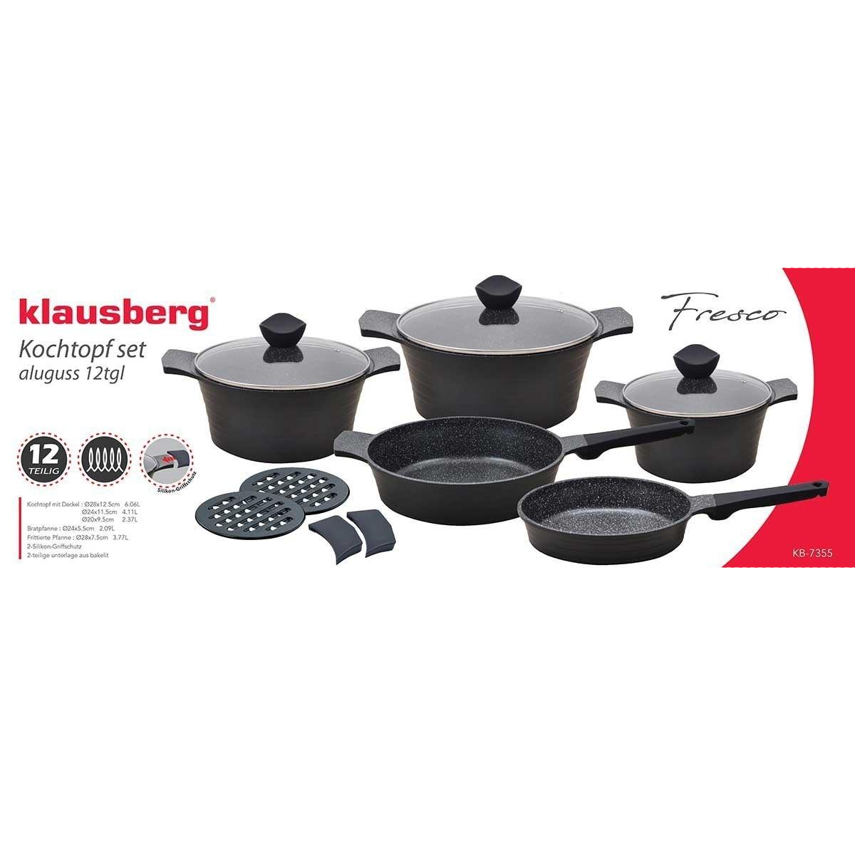 Klausberg 12 dalių puodų rinkinys KB-7355 - Image 3