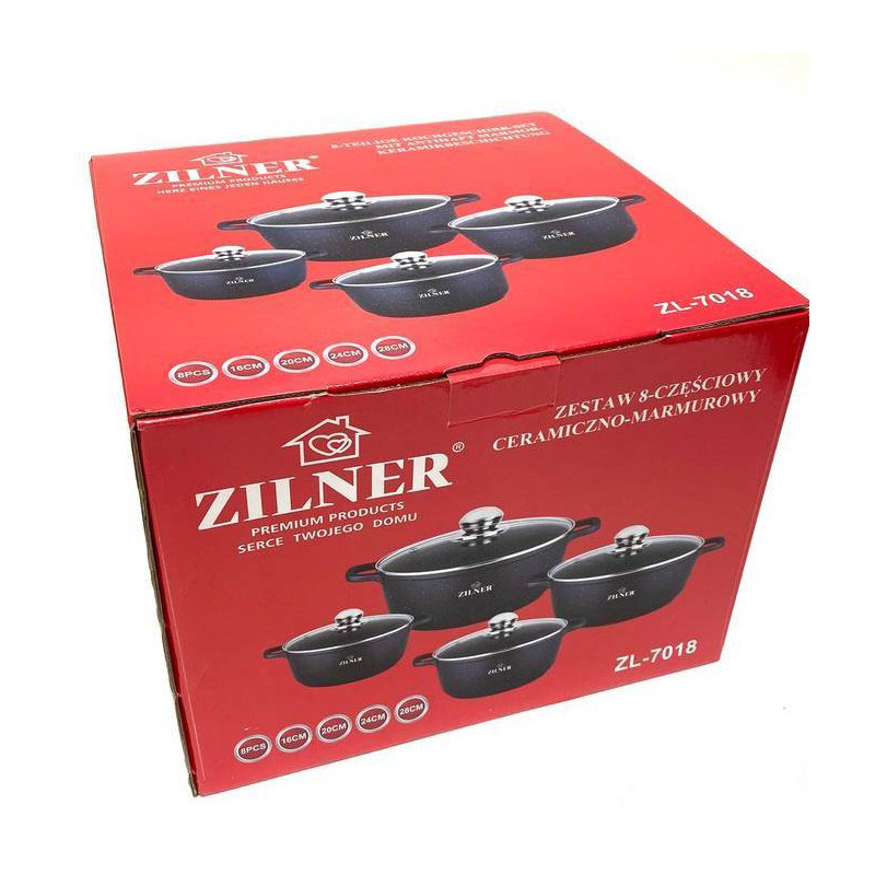 Akmens masės 8 dalių puodų rinkinys ZILNER ZL-7018 - Image 6