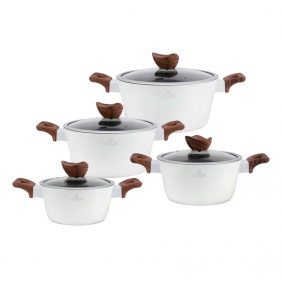 ZILNER 8 dalių puodų rinkinys White Lilly ZL-8550