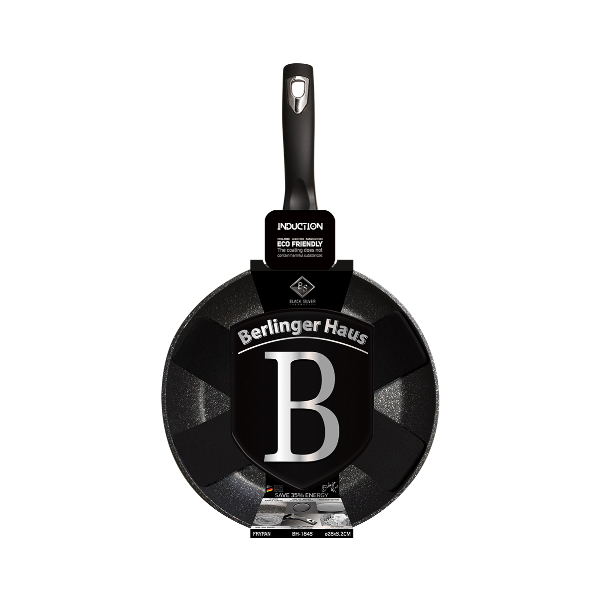 Berlinger Haus Granitinė keptuvė Black Silver 28 cm BH-1845 - Image 3