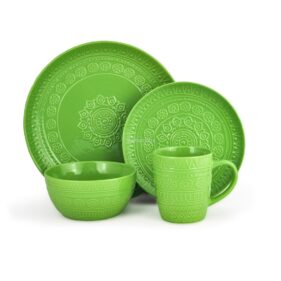 Fissman Keraminių indų rinkinys Motif Green 6281, 16 dalių