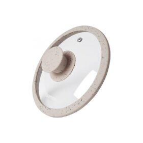 Fissman Stiklinis dangtis su silikoniniu kraštu Arcades Beige 9993, 16cm