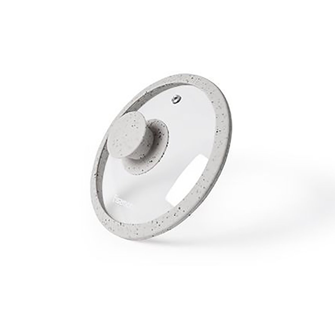 Fissman Stiklinis dangtis su silikoniniu kraštu Arcades Gray 9994, 16cm